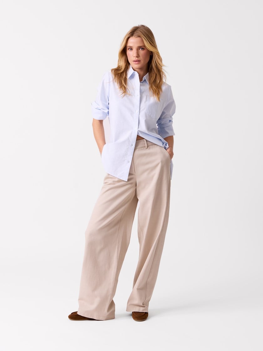 Caro stripet skjorte Chambray Blue