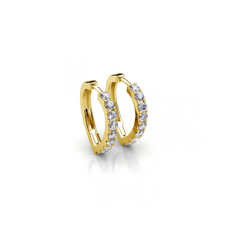 Boucles d'oreilles Ariane - Doré et Cristal