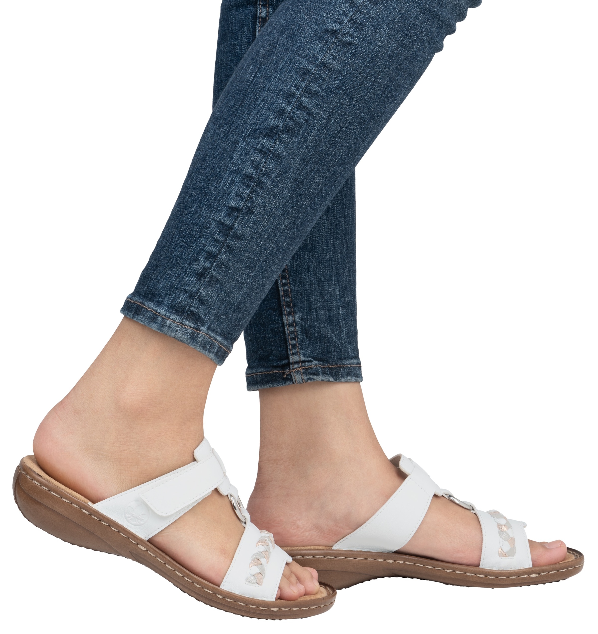 Rieker Pantolette  , Keilabsatz, Sommerschuh, Schlappen in sommerlicher Optik