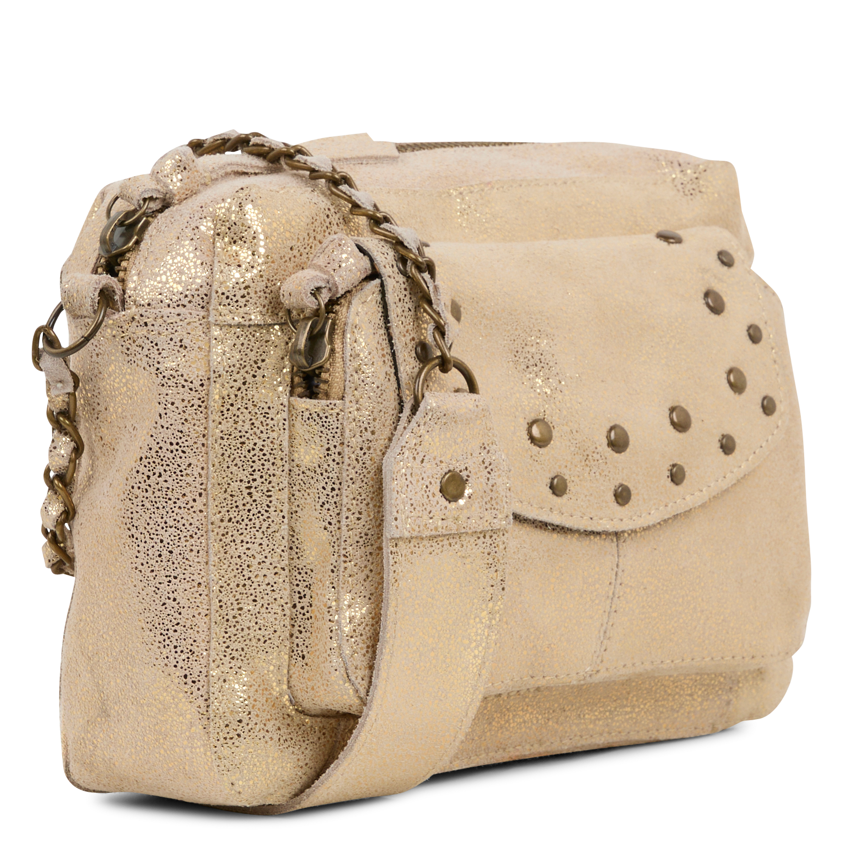NADJA - Sac bandoulière en cuir | Doré