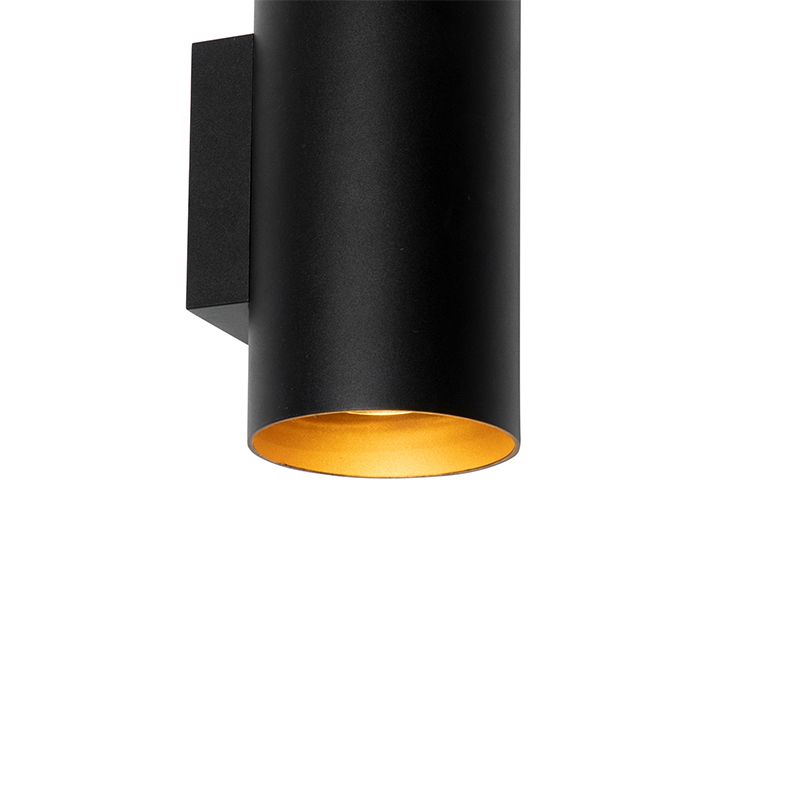 Smart wandlamp zwart met goud 2-lichts incl. Wifi GU10  - Sab