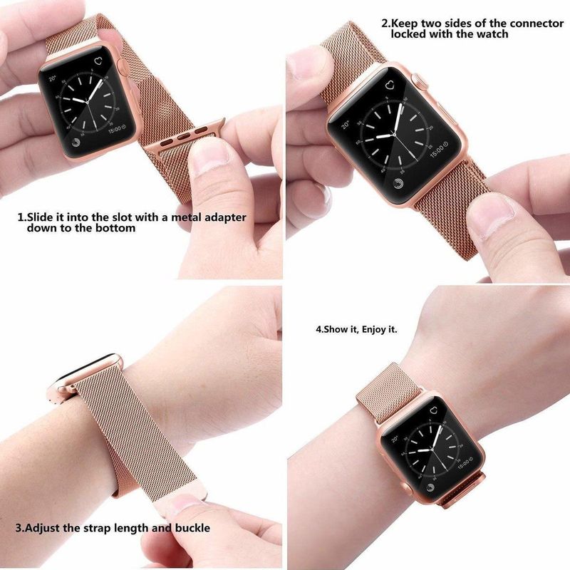 Apple - Milanese Band - Rosé Goud - Voor Apple Watch