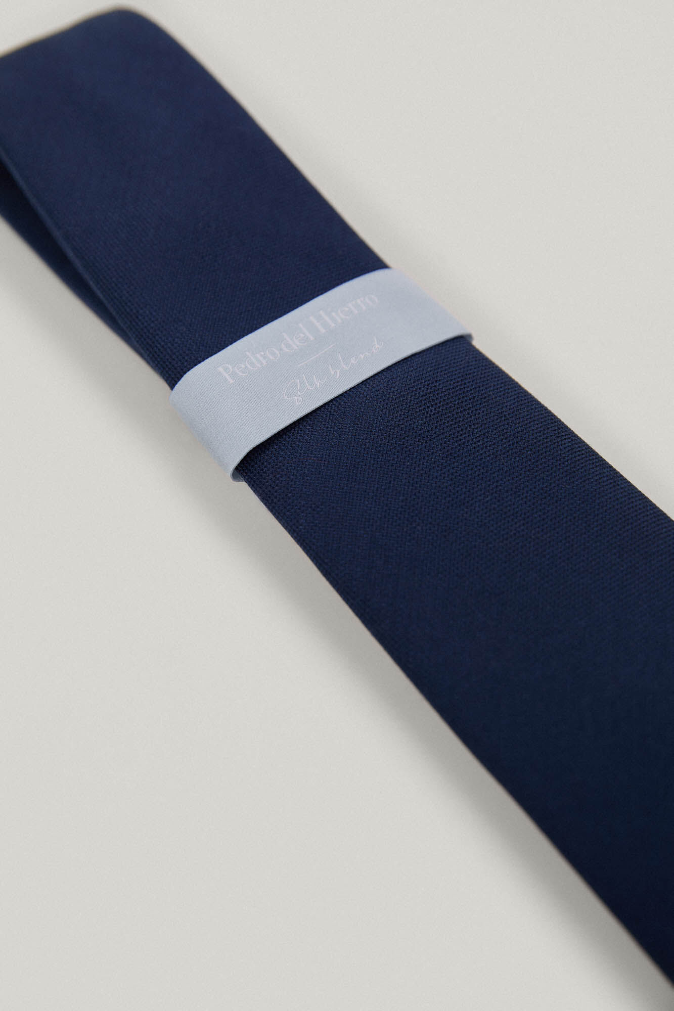 Gravata de seda com logotipo - Azul