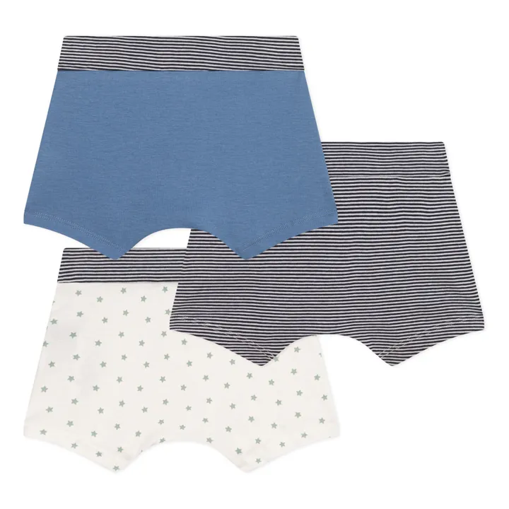 Petit Bateau Lot 3 Boxers Etoiles | Bleu