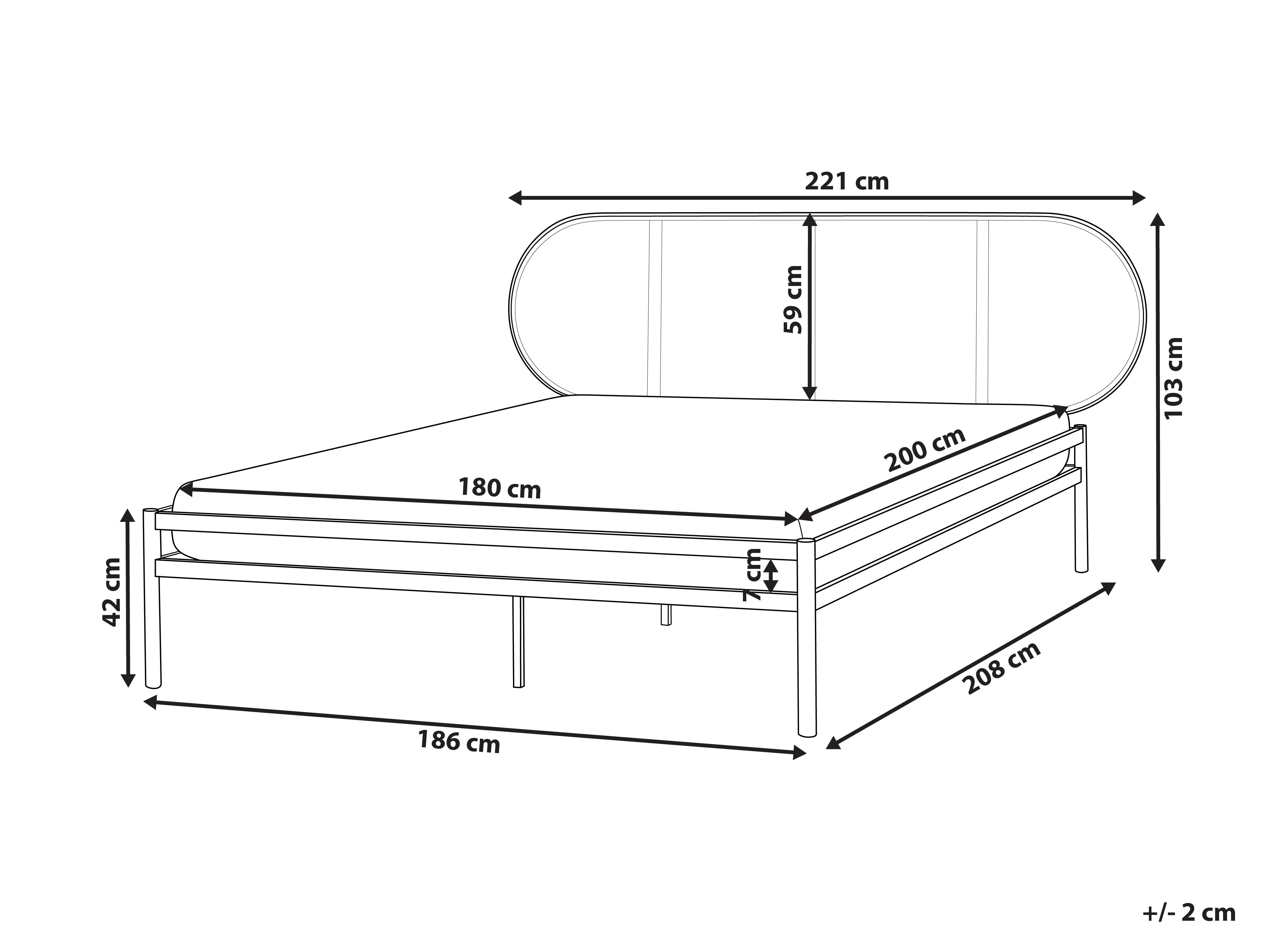 Bed PE rotan BOULIN 180 x 200 cm Zwart