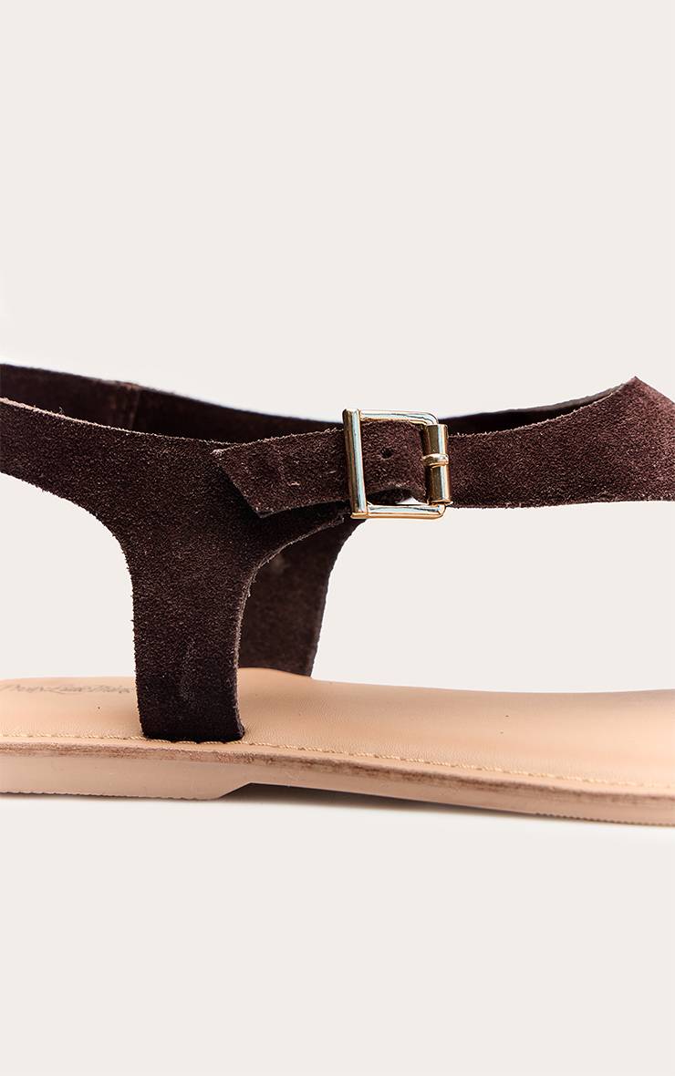 Chocolat Sandales Tongs En Daim