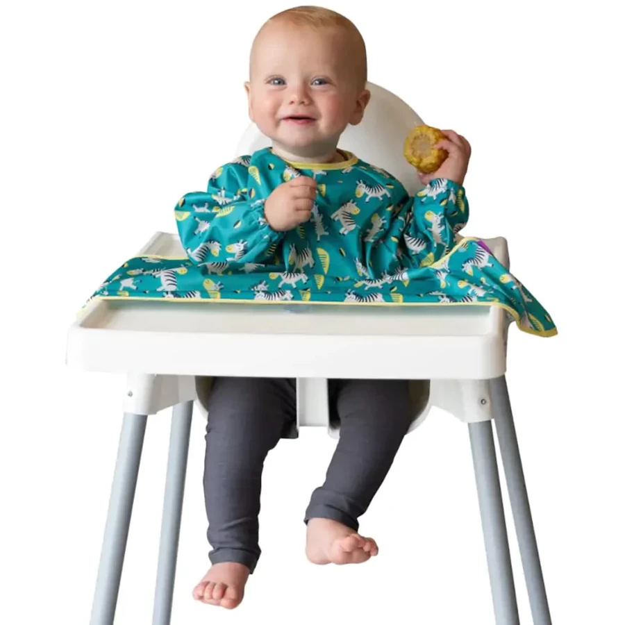 TidyTot Lätzchen Tidy Tot Cover & Catch Langarm Lätzchen Tanzende Zebras