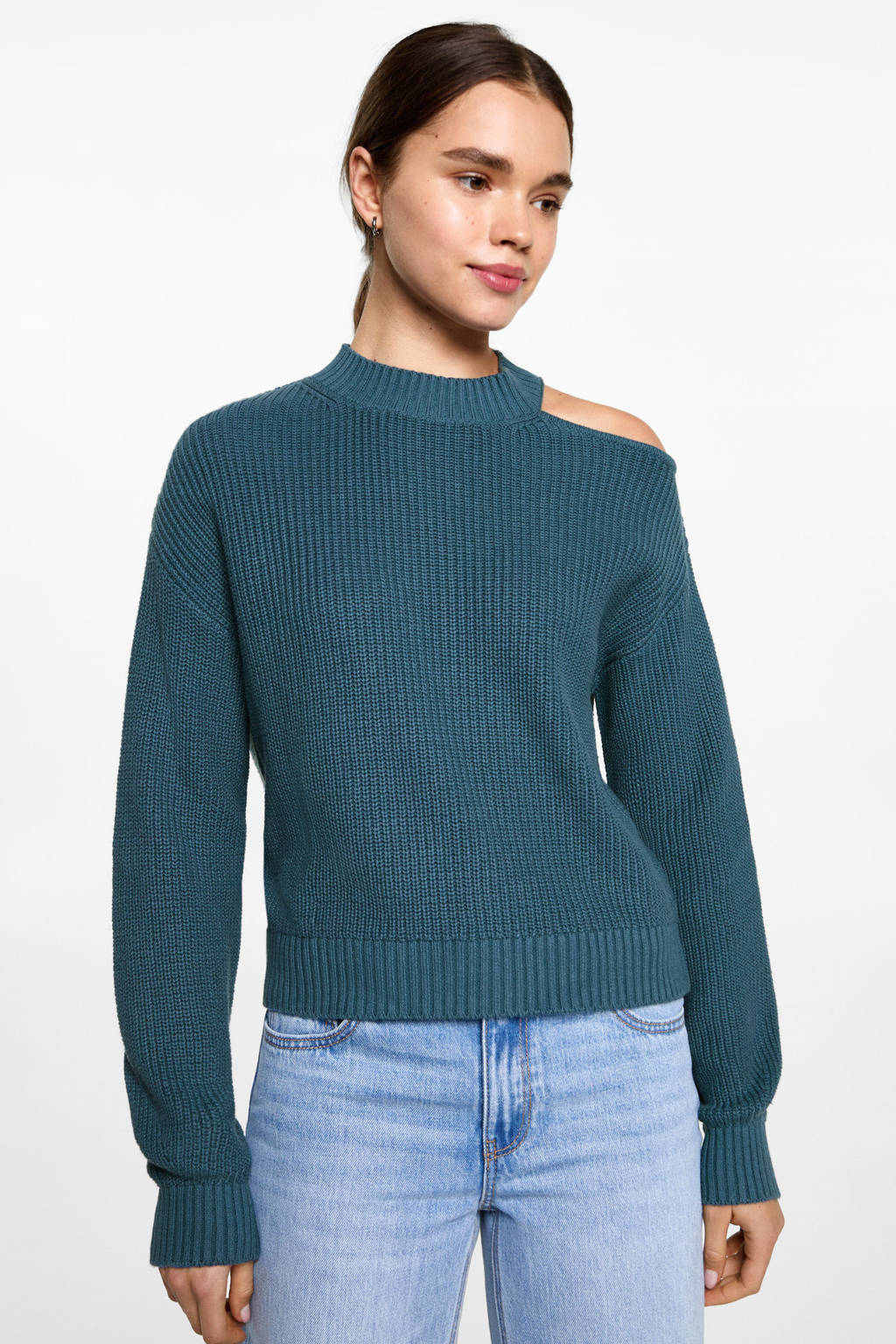 MANGO TEEN trui blauw gebreid