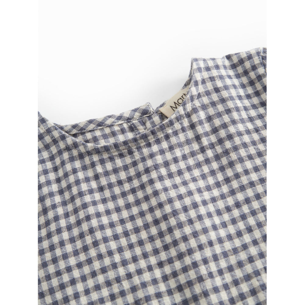 Køb MarMar Cotton Linen Marine Check Rovento Romper