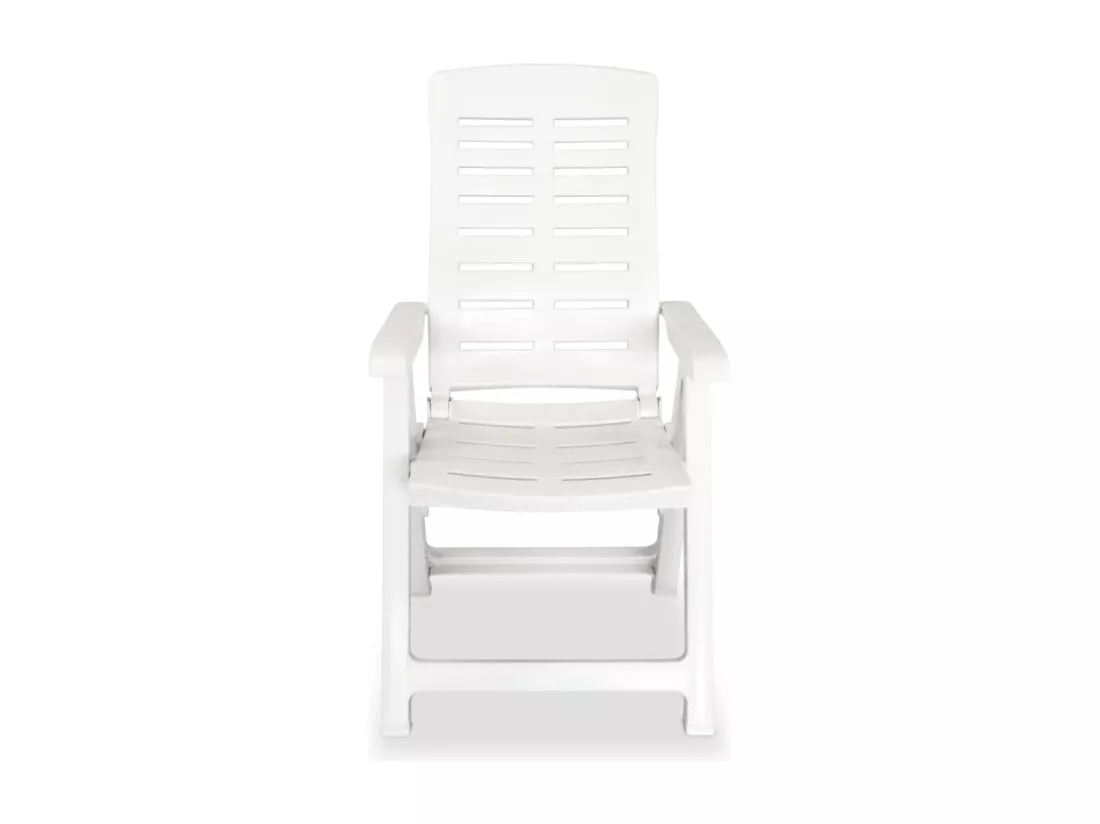 2 pièces Chaises inclinables de jardin Plastique Blanc