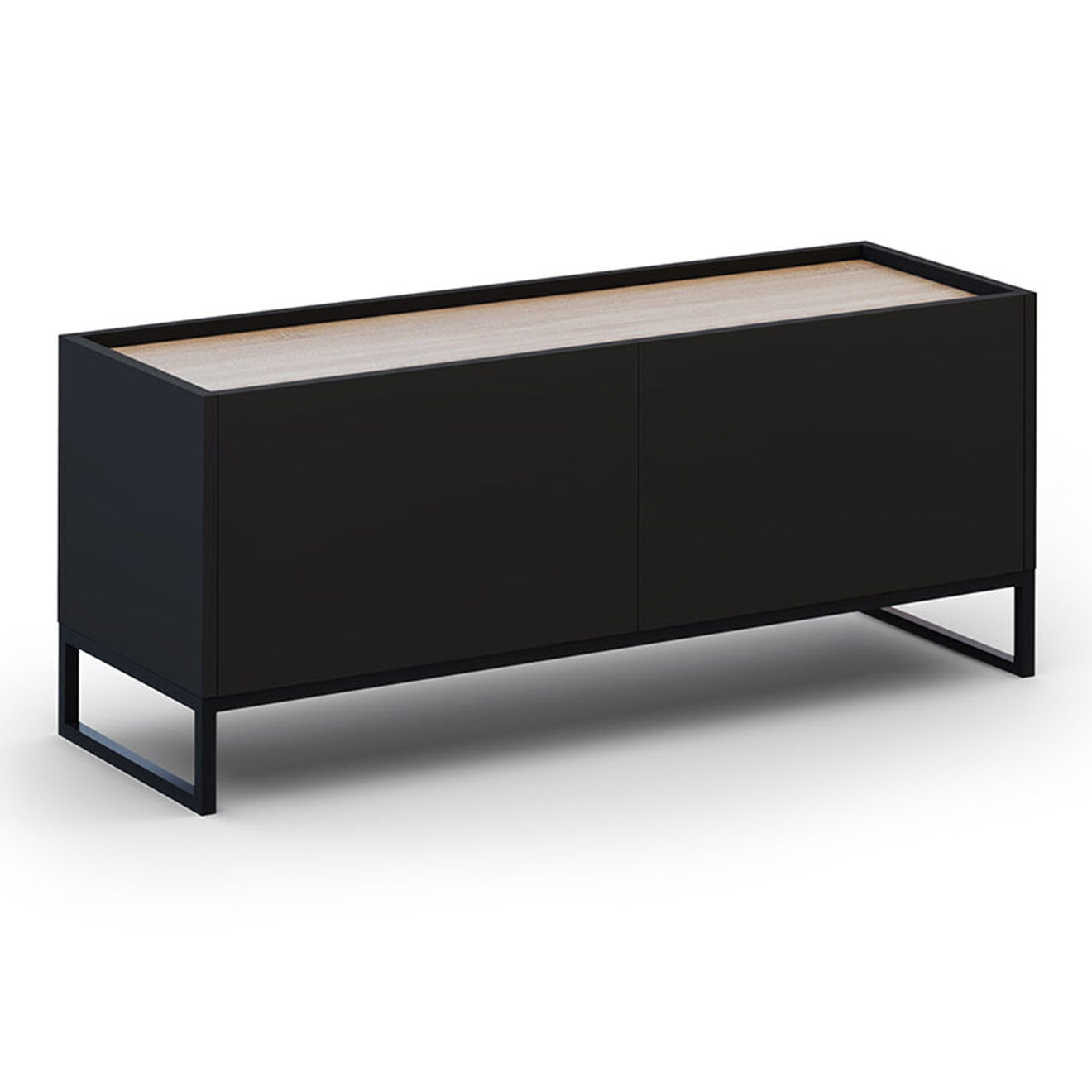 Windsor & Co Meuble TV Helene chêne naturel/noir - 120x40x50 cm