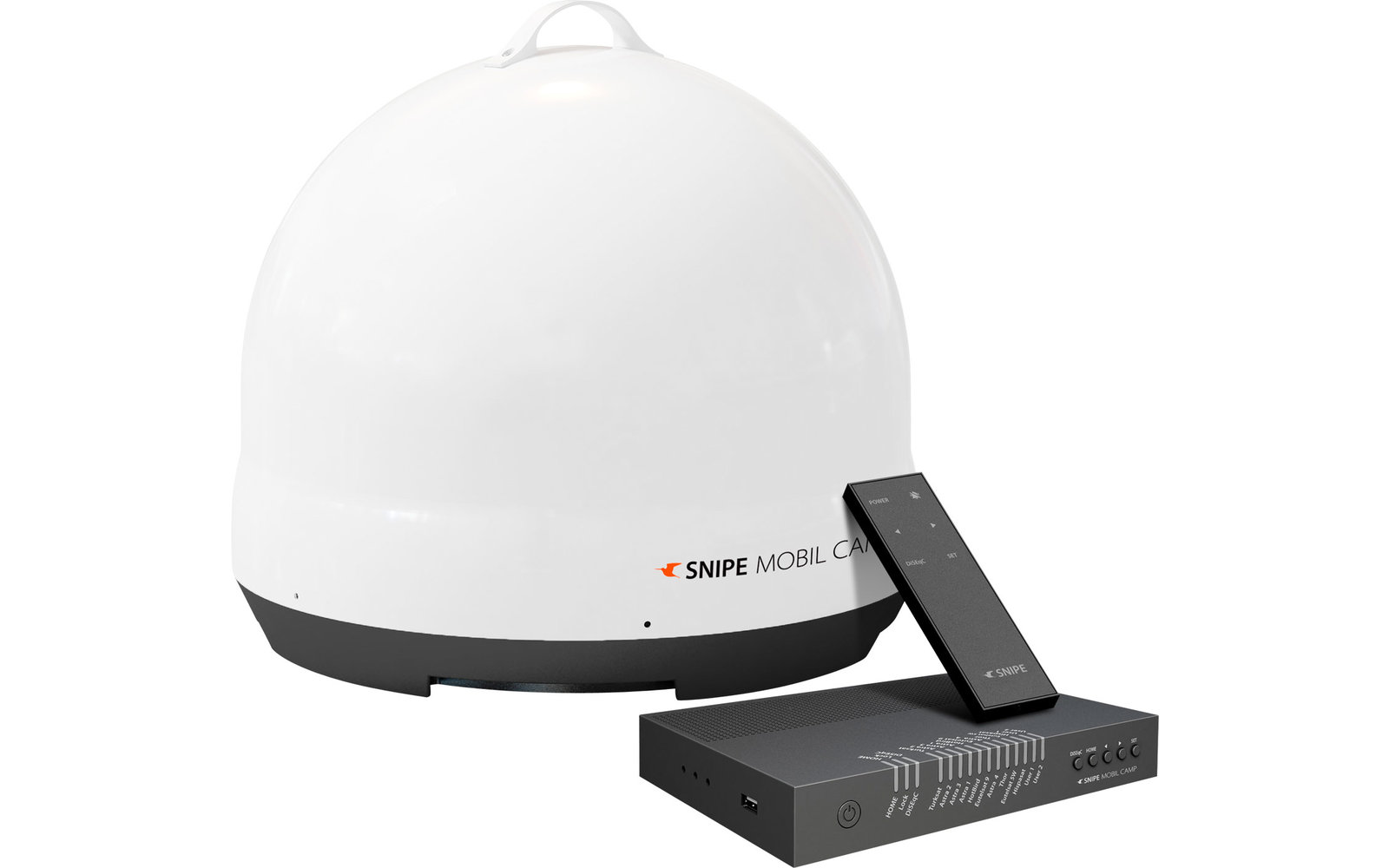 Selfsat Snipe Mobil Camp vollautomatische portable Sat-Antenne mit Fernbedienung Single LNB