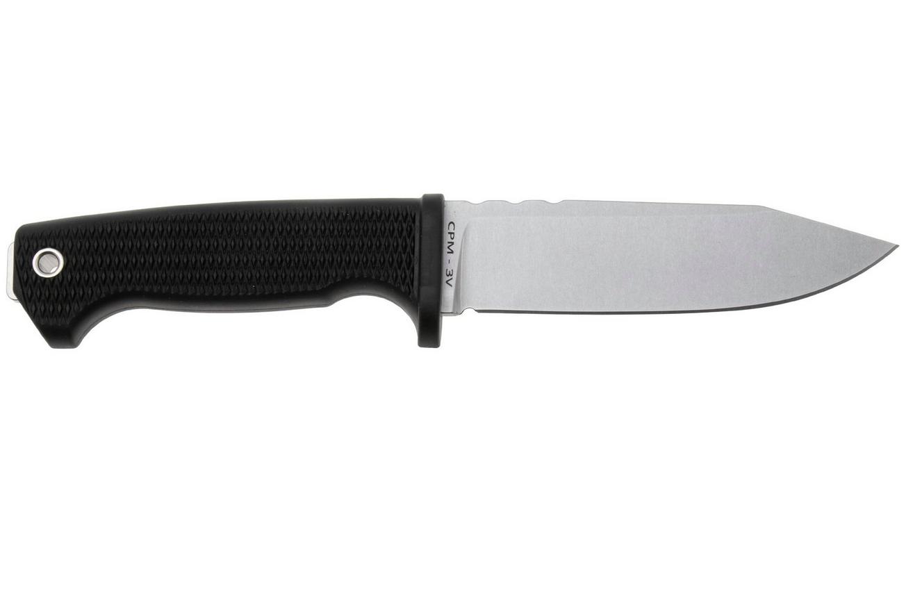 Demko Knives American Made FreeReign, Stonewashed CPM 3V Clip Point, USA-FR-3V-BLK-CLP, Black Rubber outdoormes
