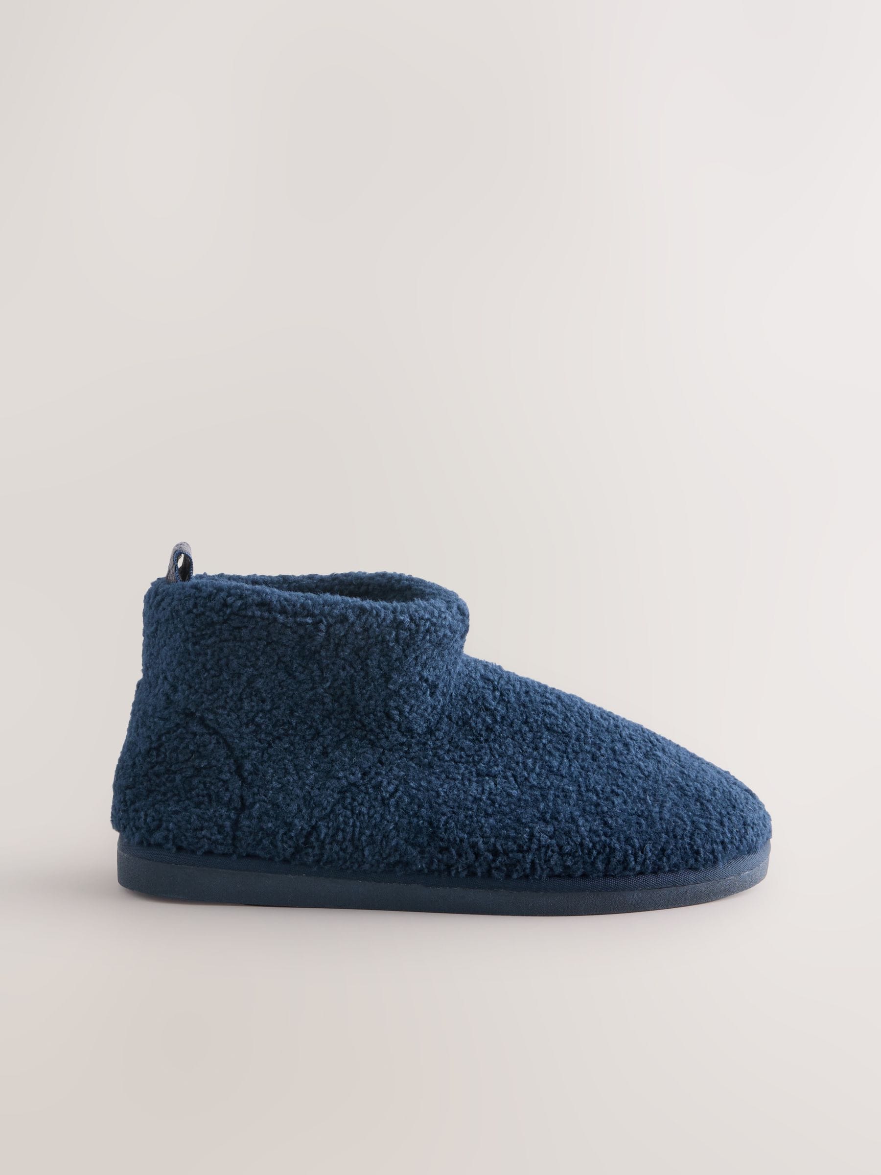 Marineblauw - Borg pantoffels