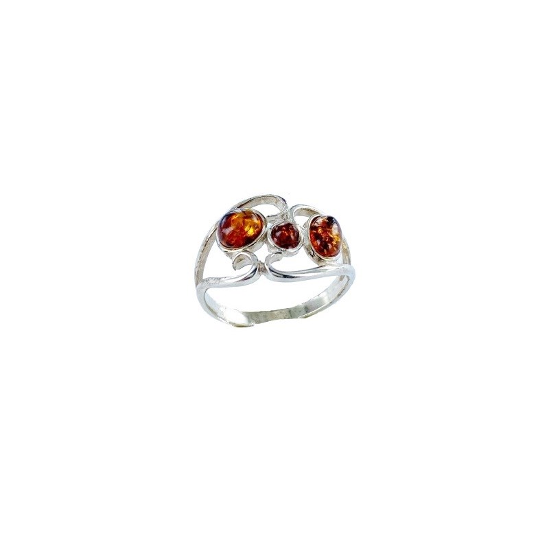 Bague argent 925 Ambre veritable de la mer Baltique