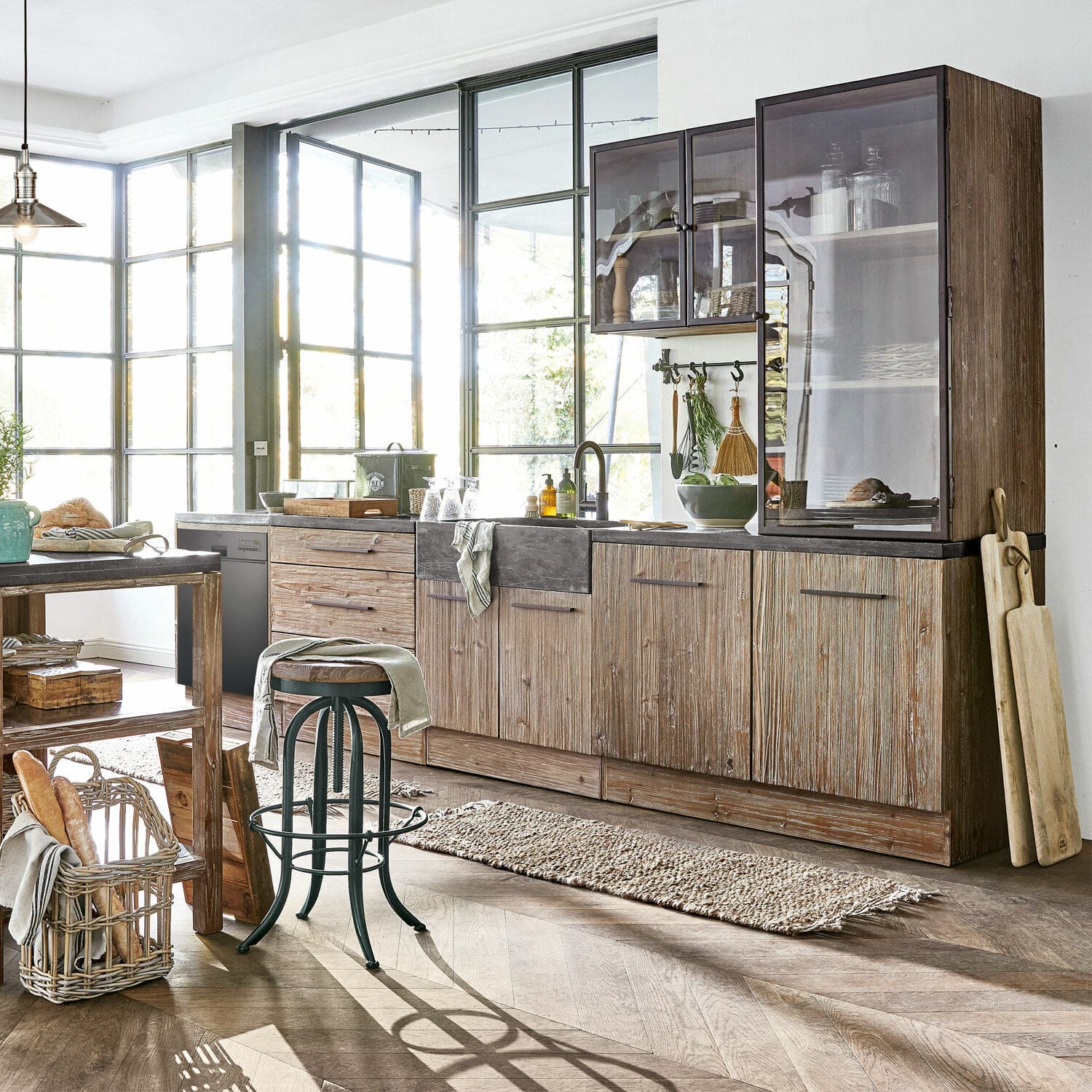 Spülenschrank Cambria schwarz/braun