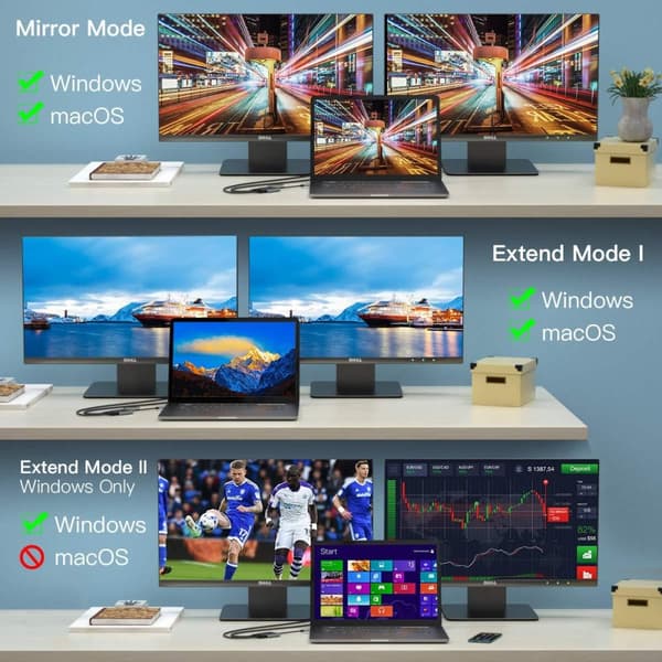 NÖRDIC USB-C til 2xHDMI-adapter 4K30Hz 1xUSB-C 60W PD 1xUSB-A 3.1 5Gbps MST