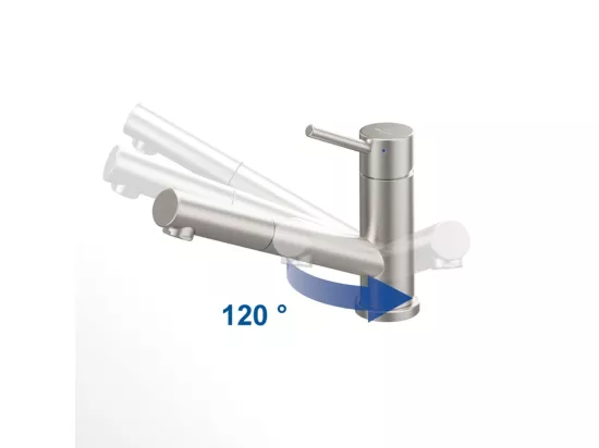 Robinet cuisine VILLEROY ET BOCH Como Shower anthracite + nettoyant