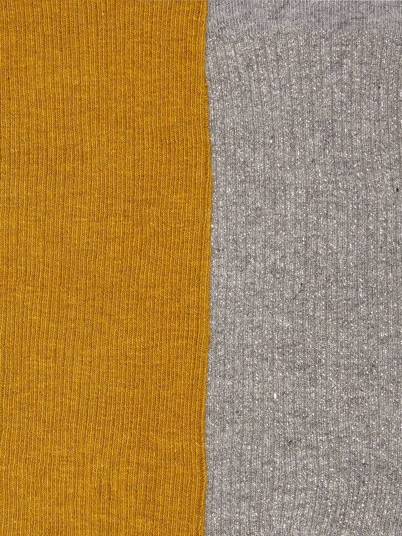 Conjunto com 2 pares de meias-calças caneladas brilhantes, azul-escuro bicolor/multicoloridas para meninas.