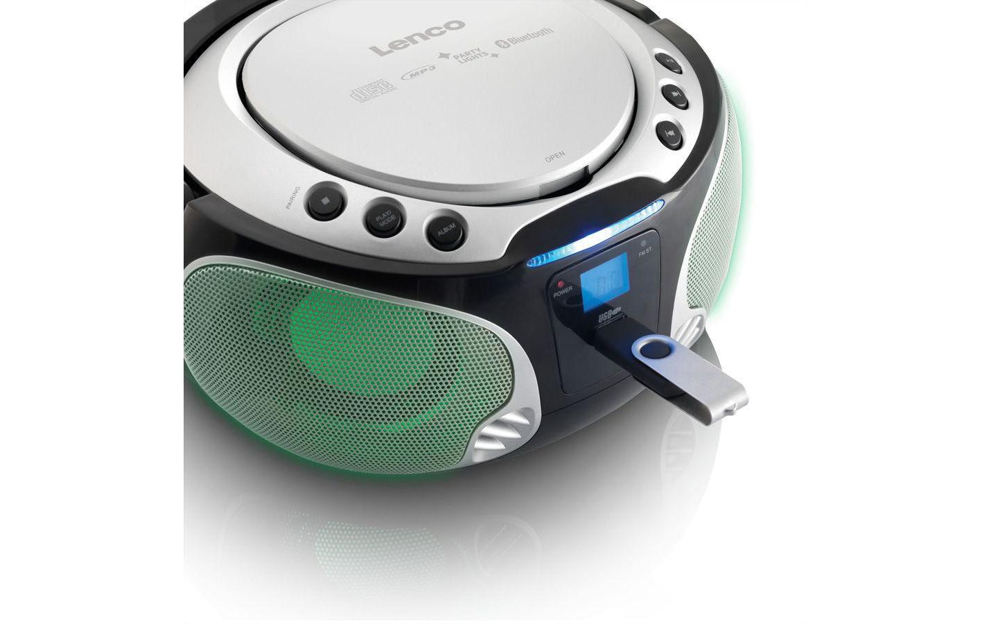 Radio/CD-Player SCD-550 SilberBoombox mit Bluetooth und USB