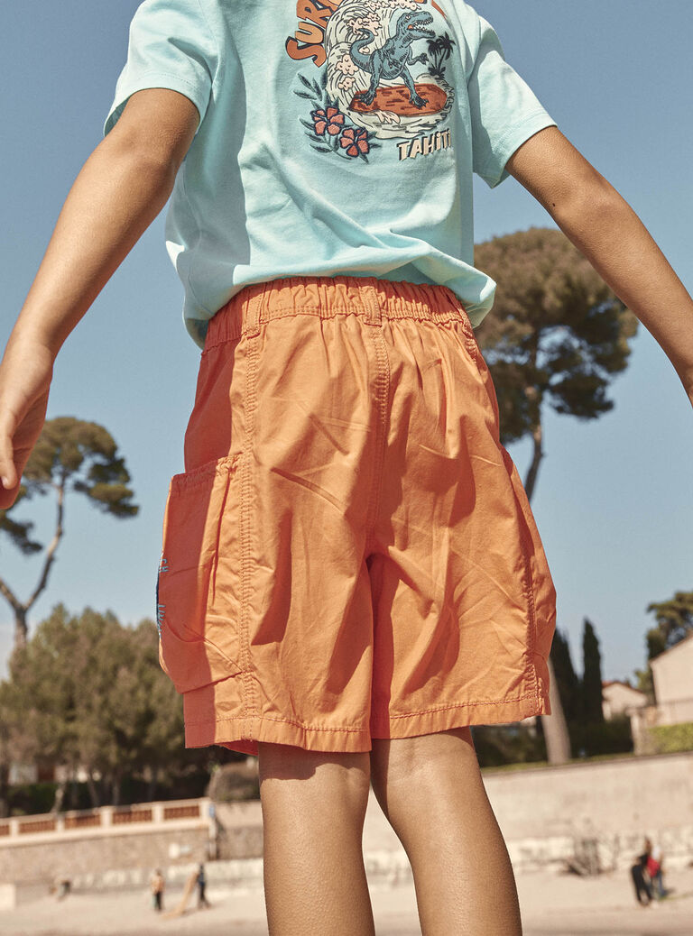 Short papaye en popeline