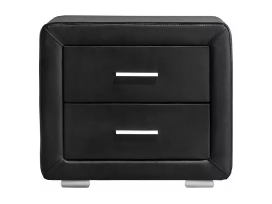 Table de chevet EMY en simili - Noir