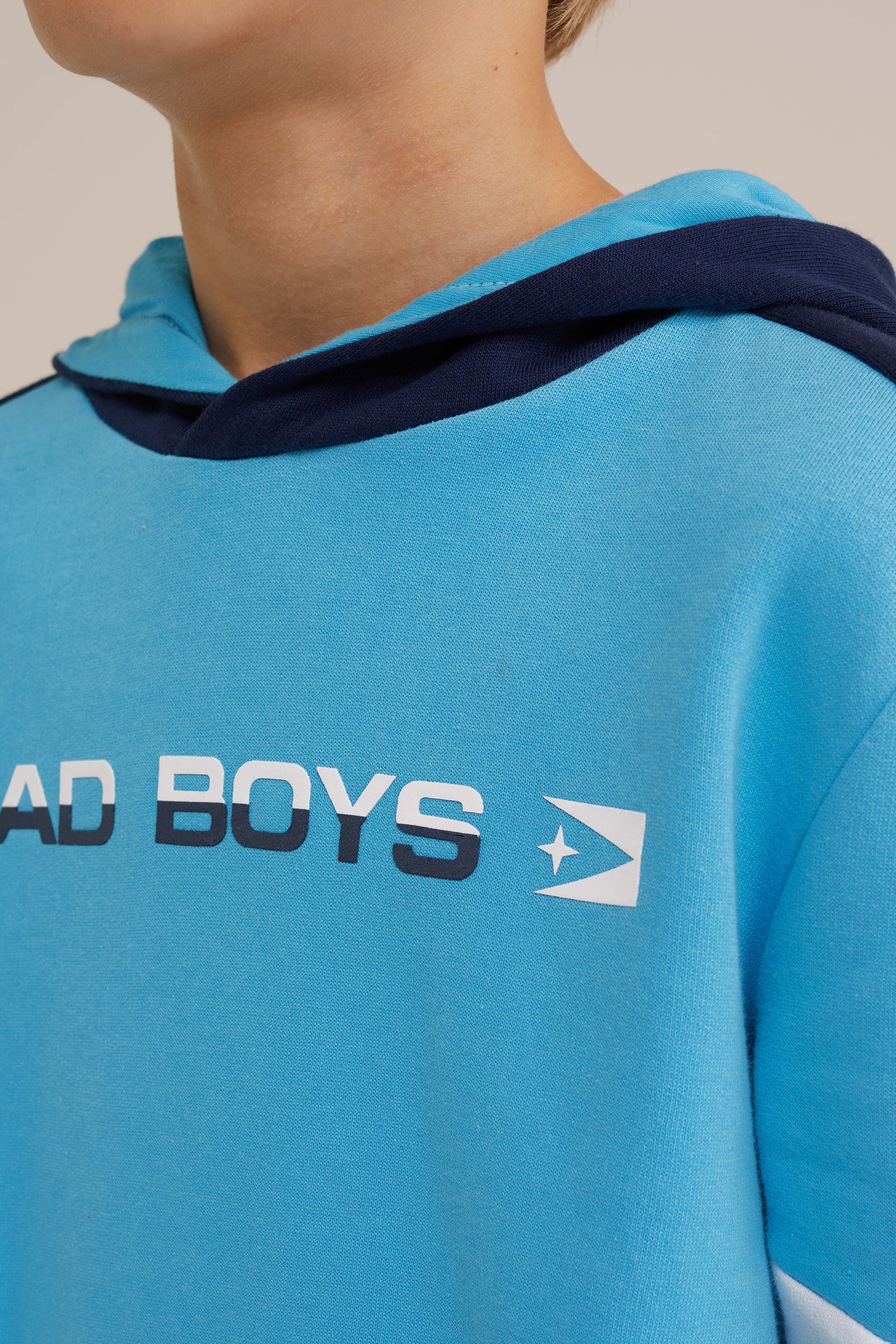 Jongens hoodie met colourblock Bad Boys Lichtblauw