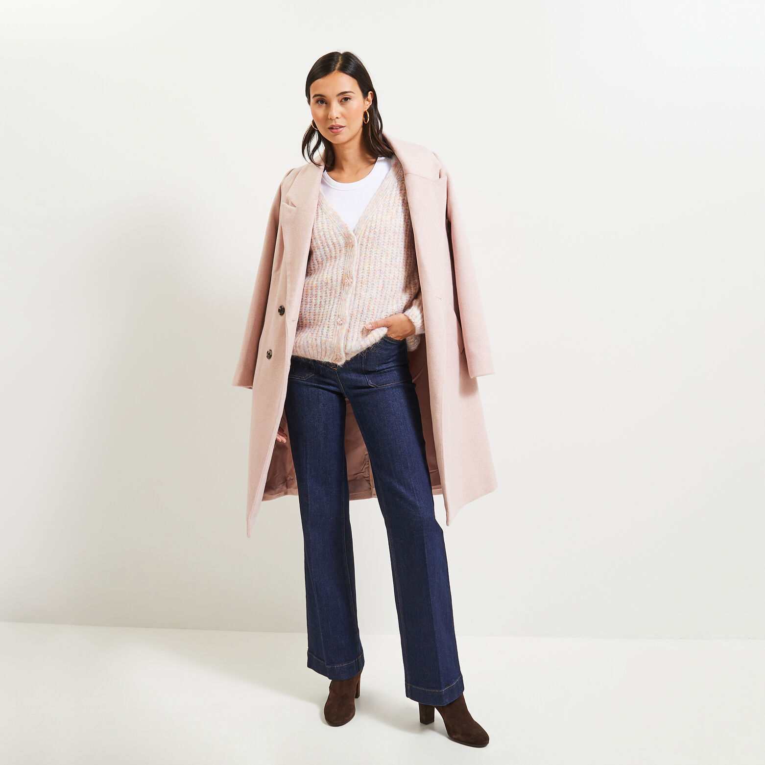 Gilet grosse maille femme