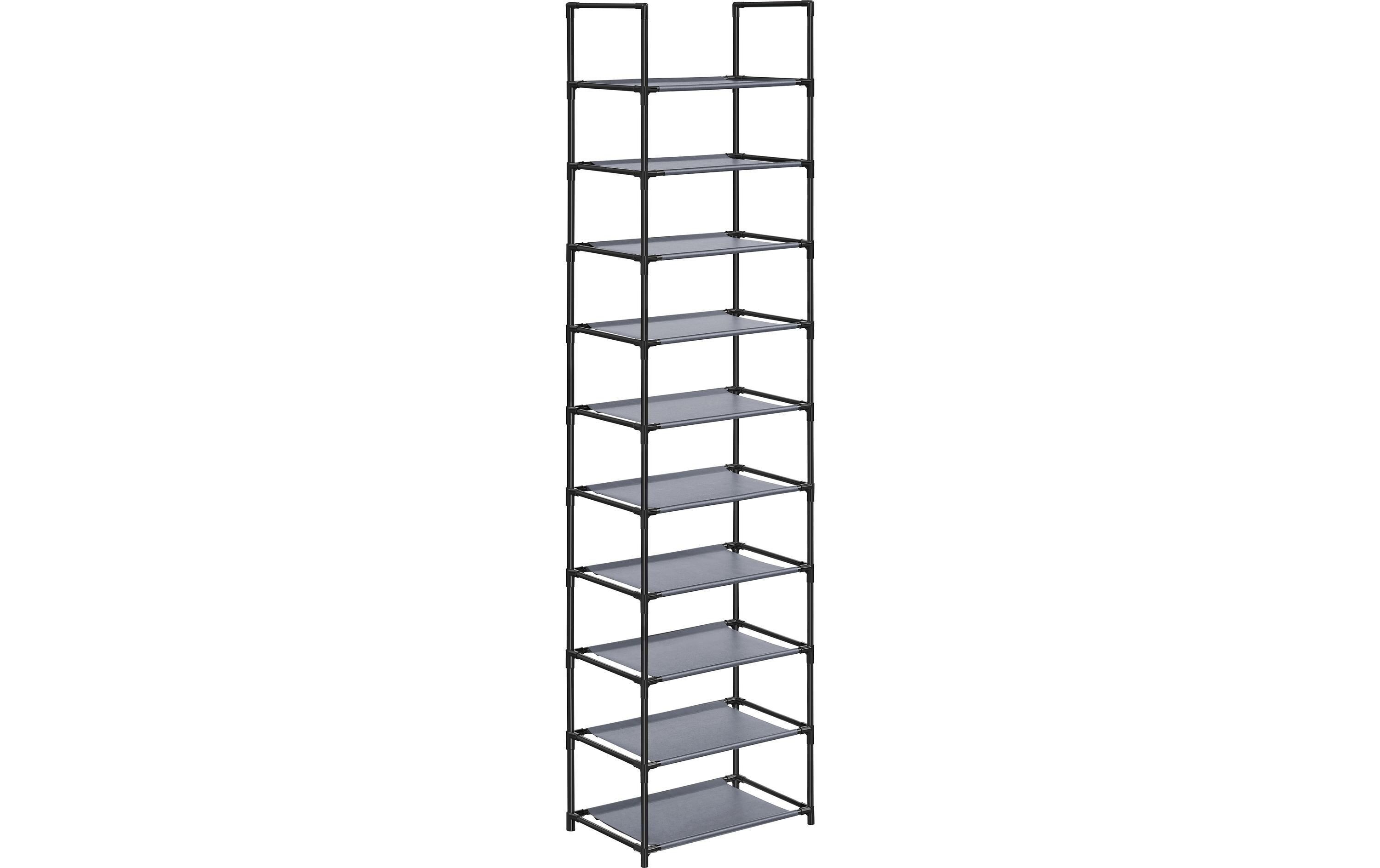 Schuhregal mit 10 Ablagen 45 x 173 cm, GrauSchuhorganizer