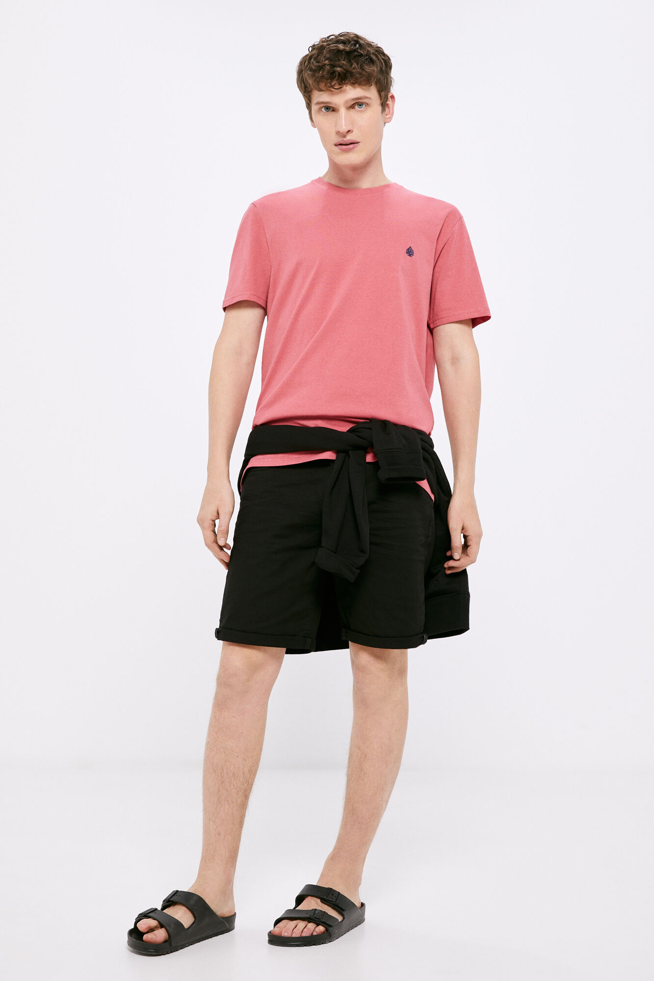 Camiseta básica com estampa de árvore - fúcsia