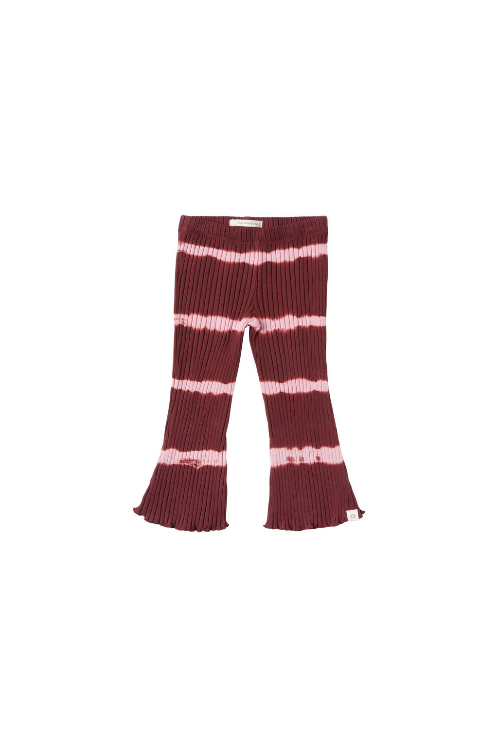 Your Wishes tie-dye flared broek wijnrood/roze