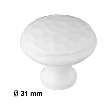 Knop Hamerslag wit 31mm
