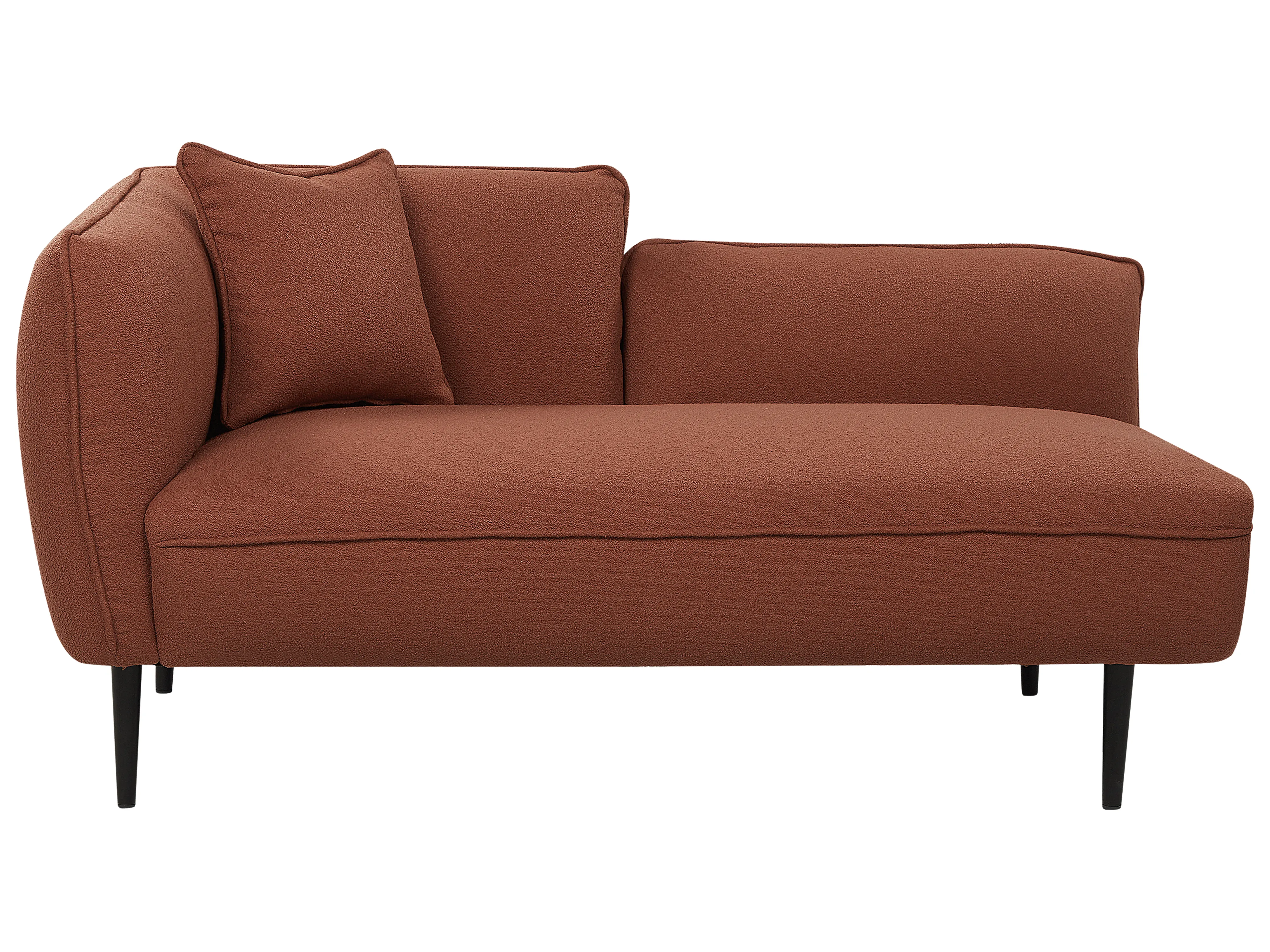 Linkszijdige chaise longue CHEVANNES Bouclé Donkerrood