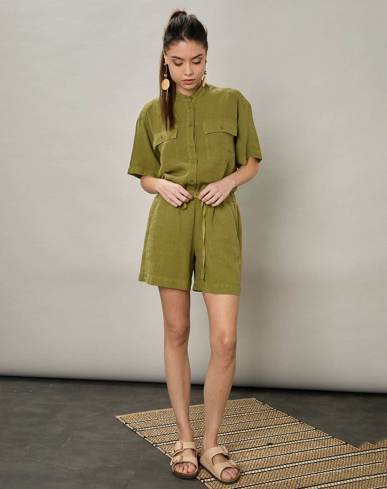 Hartford Chemise 100% Lin Citoyen matcha