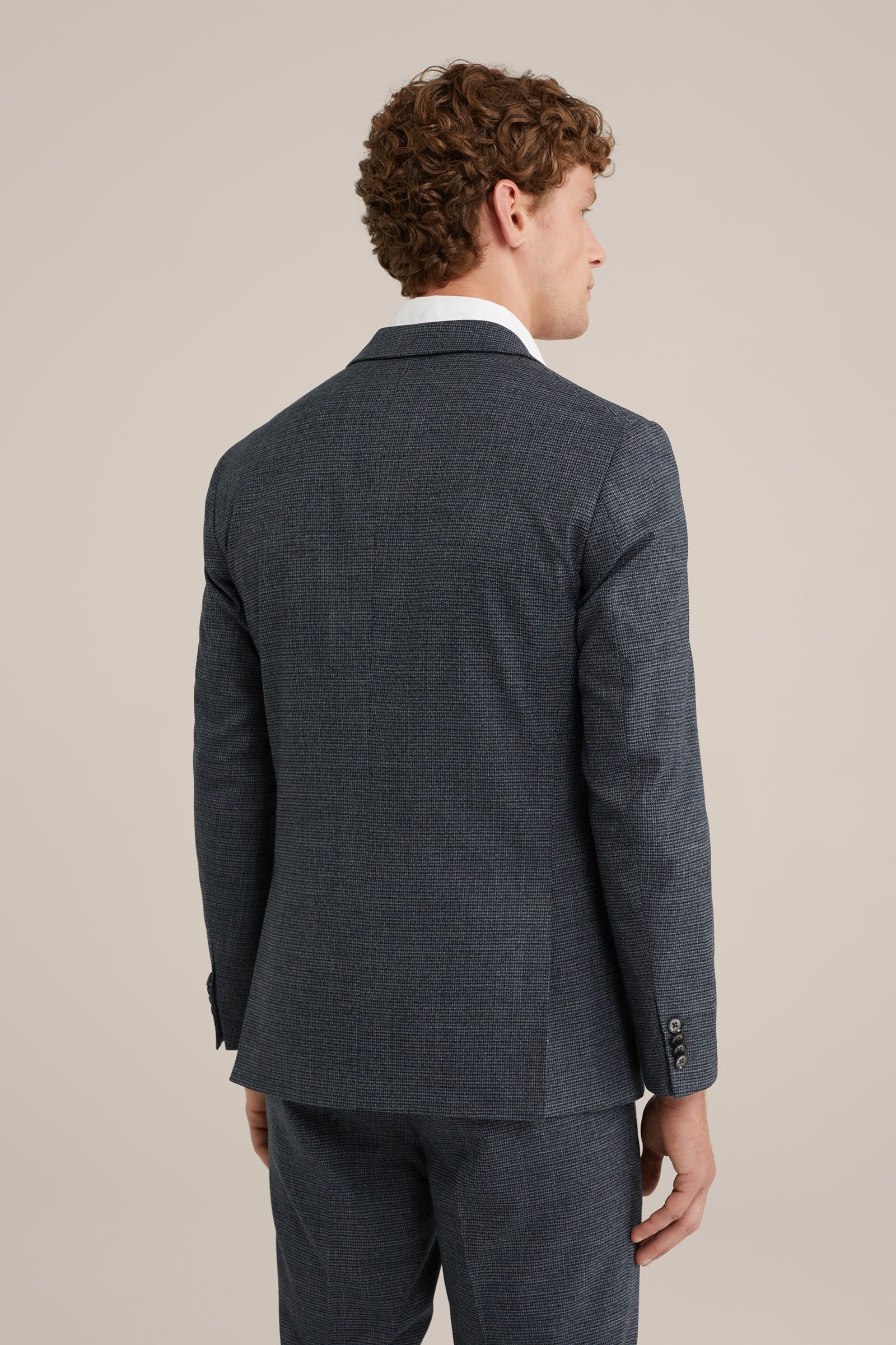 slim fit blazer met dessin WE Fashion Donkergrijs