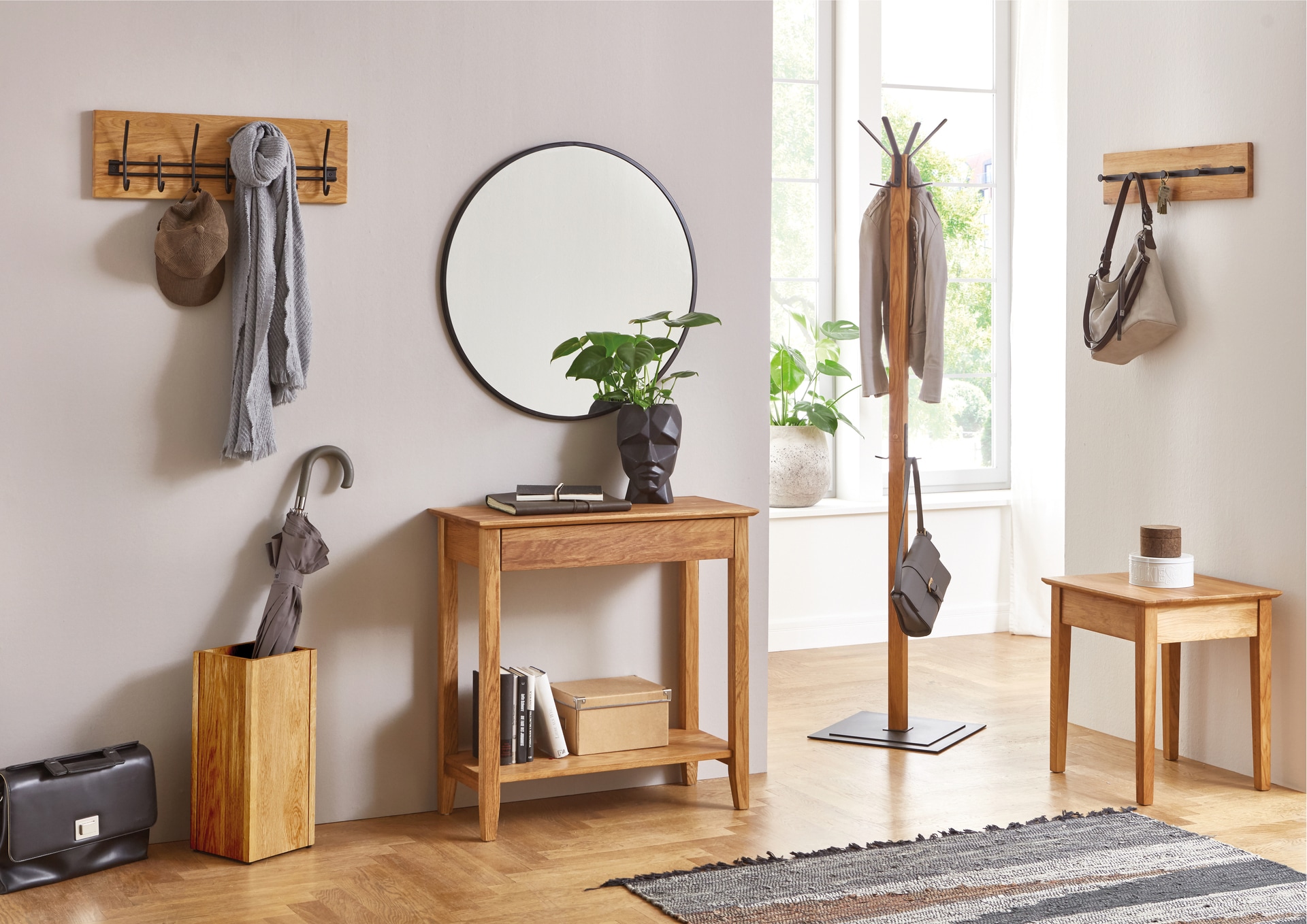 Konsole 75 cm Eiche massiv