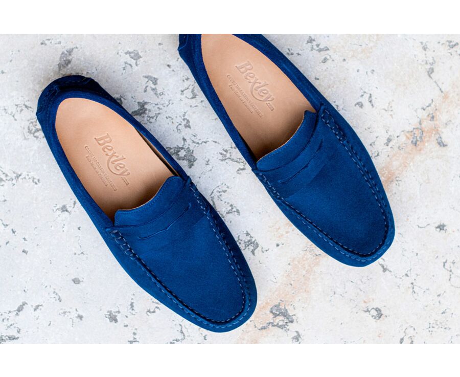 Mocassin homme été Velours Bleu indigo - SEACREST
