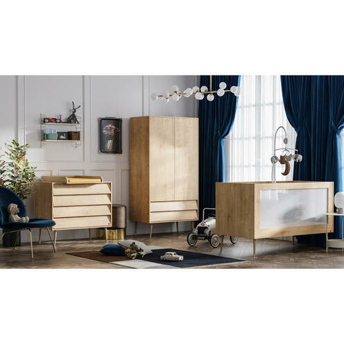 Chambre TRIO Lit 60x120 Commode Armoire BOSQUE NEW Bois - VOX