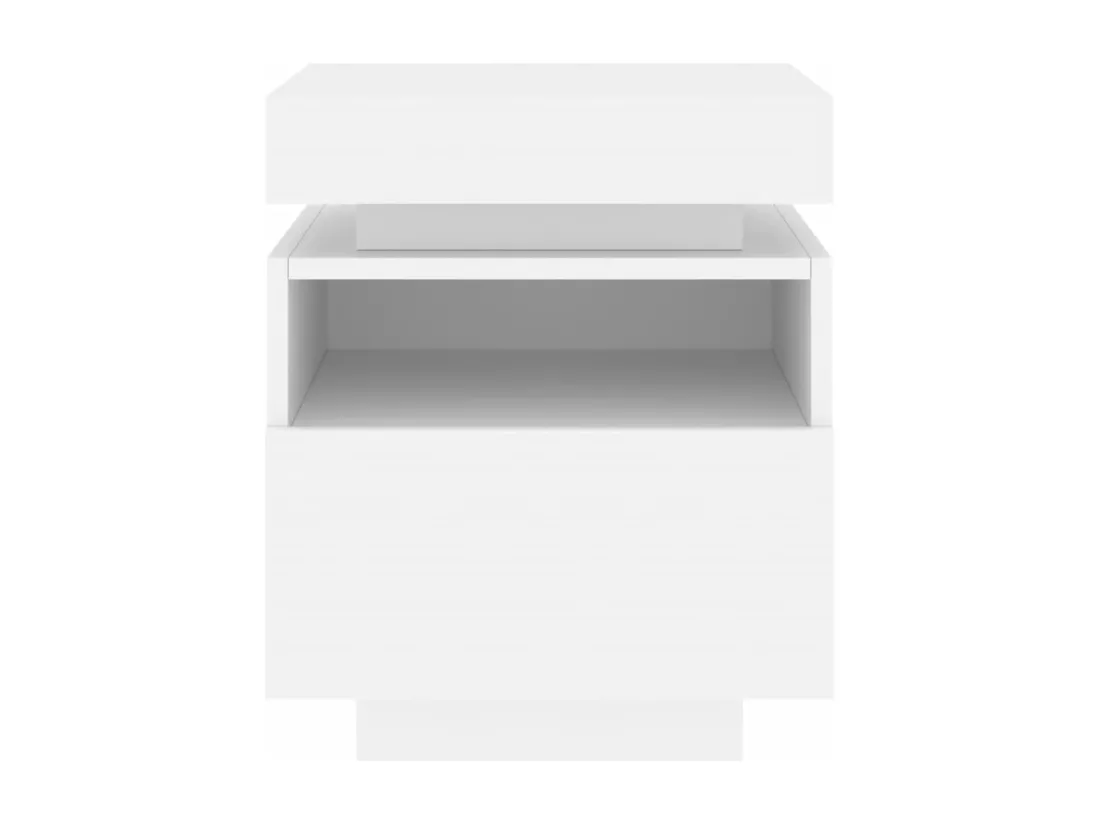 Armoire de chevet avec lumières LED blanc 40x39x48,5 cm
