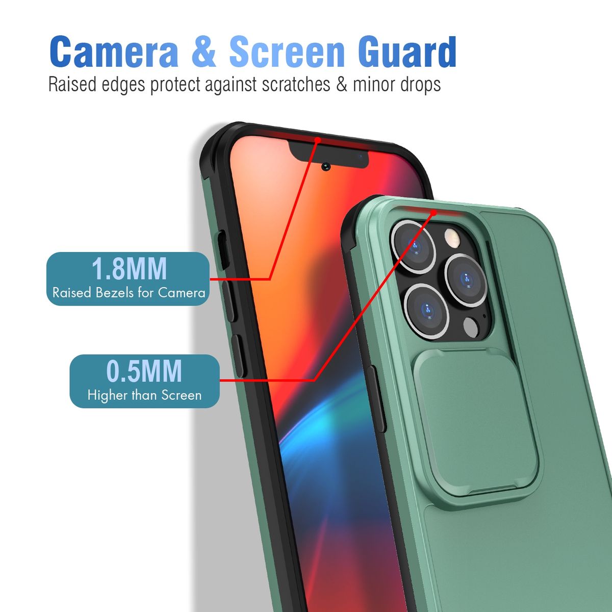 Hülle Handy Schutz für Apple iPhone 13 Pro Case Cover Tasche Etuis Bumper Grün