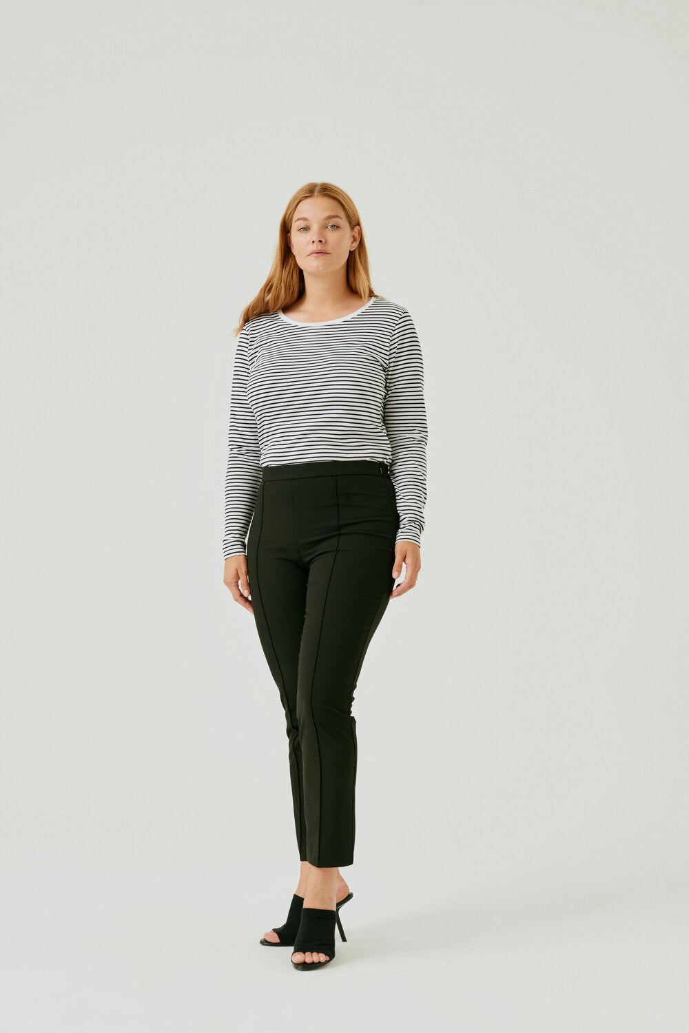 Mads Nørgaard  Organic Jersey Stripe Tenna Tee FAV - hvid/sort