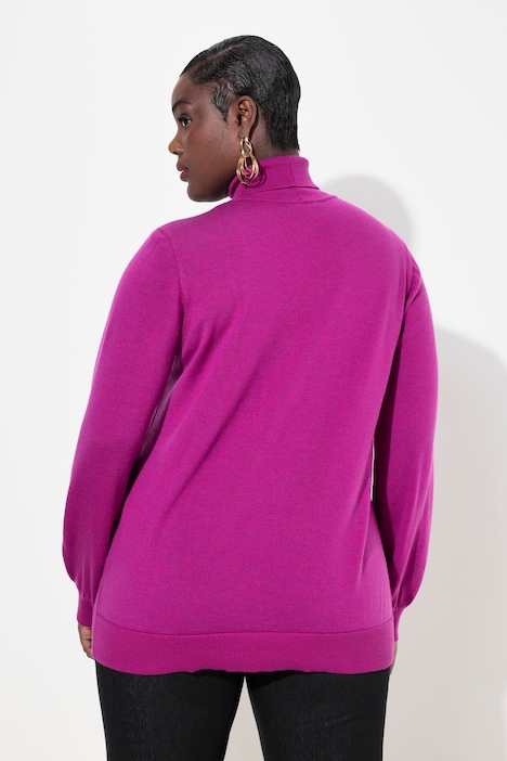 Merinowolle-Rollkragenpullover, Classic Fit,  Langarm
