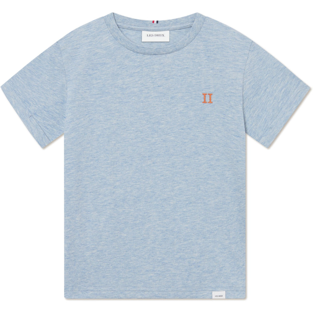 Køb Les Deux Kids Xenon Blue Melange/Orange Nørregaard T-Shirt Seasonal
