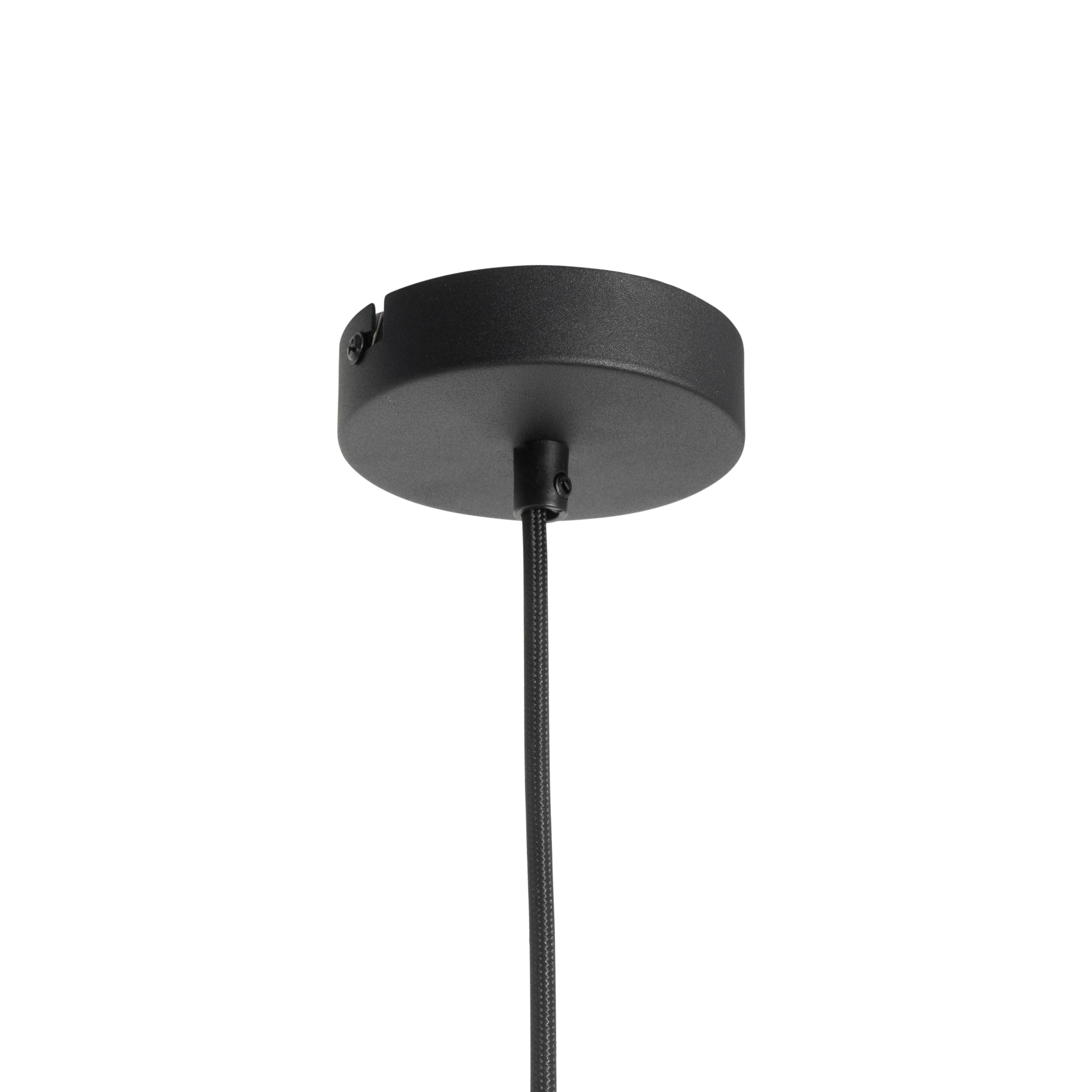 Smart hanglamp zwart met goud glas 20 cm incl. Wifi A60 - Pallon