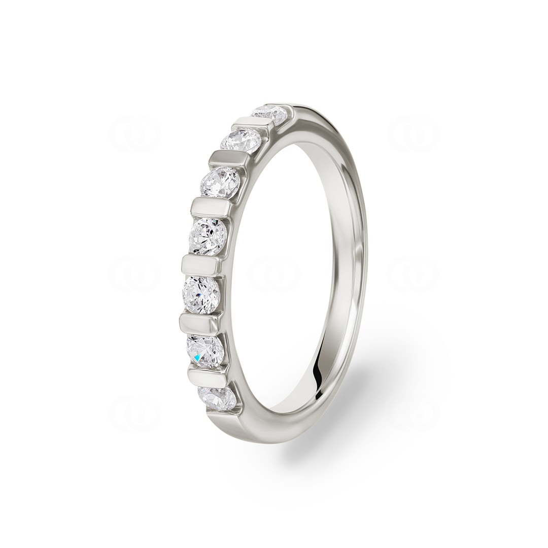 Damenring 750/18 K Weissgold mit Zirkonia