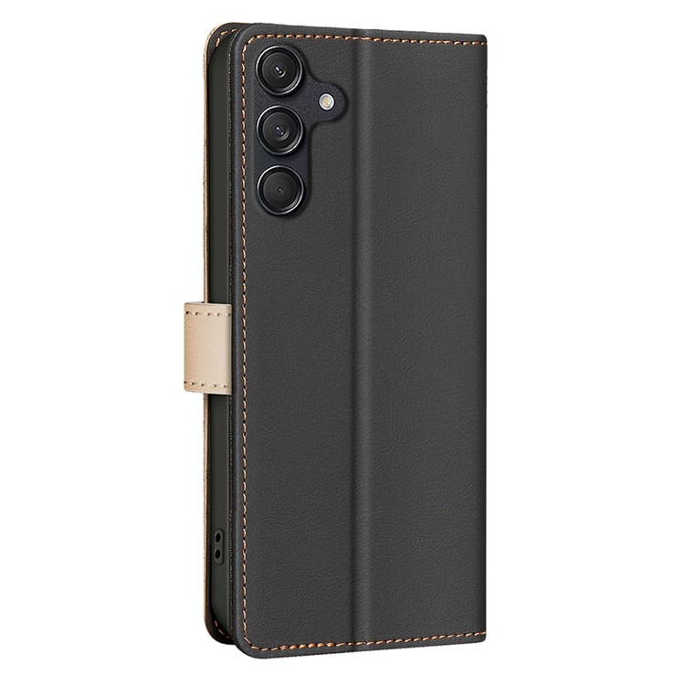 Samsung Galaxy S25  Plus Leder Tasche Flip Cover (RFID Schutz) - Schwarz / Beige