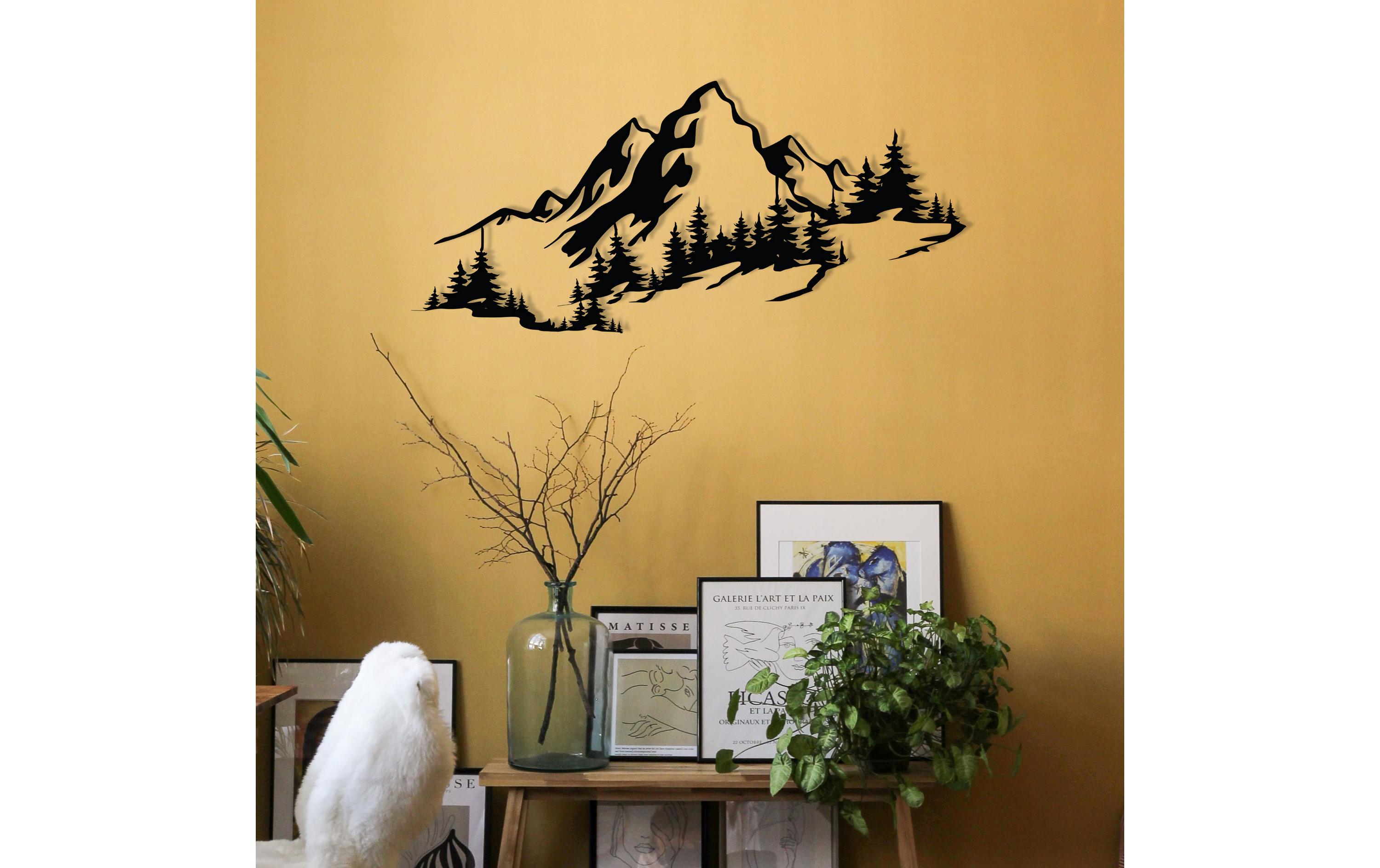 Wanddekoration Mountain 67 x 30 cm, MetallWandbild