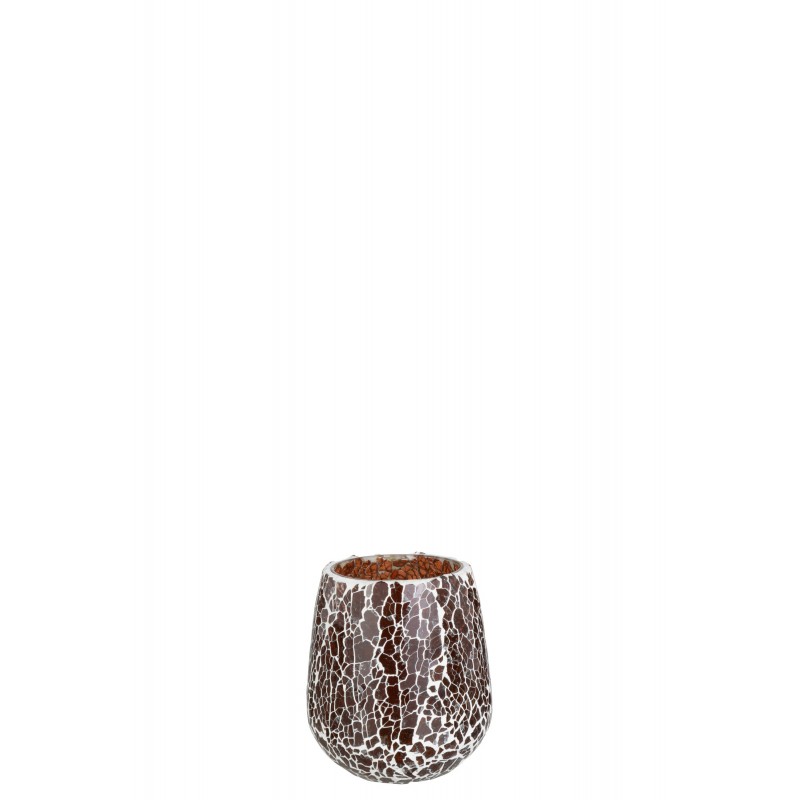 Photophore en verre marron 10,5x10,5x12cm