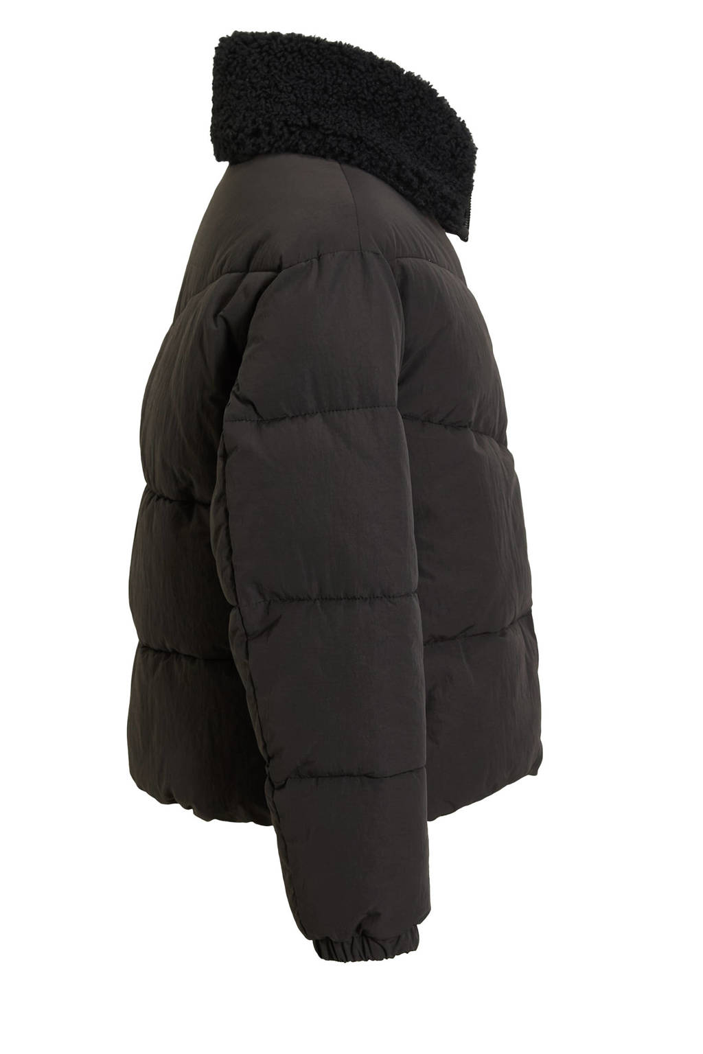 Coolcat Puffer Winterjas Joycemet Teddy Kraag Zwart