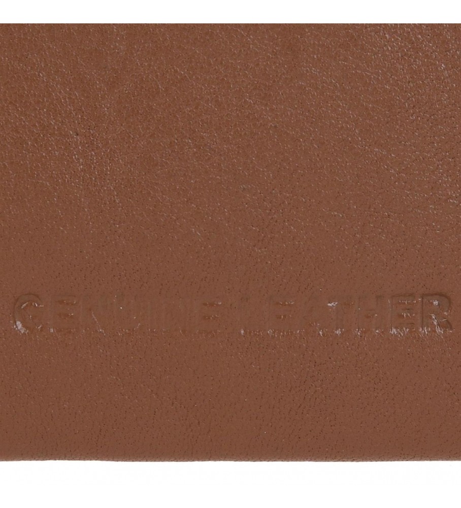 Carteira Pepe Jeans Topper em couro com fecho de clique marrom